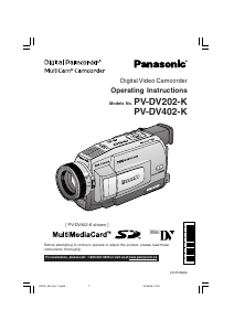 Mode d’emploi Panasonic PV-DV402K Caméscope