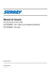 Manual de uso Surrey 551TGQ0905 Aire acondicionado