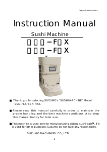 Manual Suzumo SSN-FLX Sushi Machine