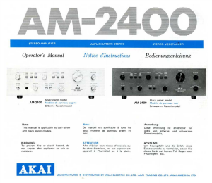 Manual Akai AM-2400 Amplifier