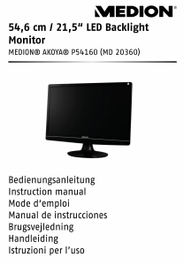 Manuale Medion Akoya P54160 (MD 20360) Monitor LED