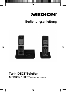 Bedienungsanleitung Medion LIFE P63041 (MD 43074) Schnurlose telefon