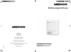 Bedienungsanleitung Medion MD 37170 Trockner