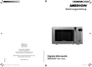 Bedienungsanleitung Medion MD 17653 Mikrowelle