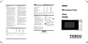 Manual Tesco MM08 Microwave