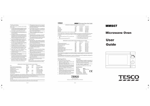 Manual Tesco MMS07 Microwave