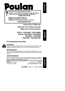 Manual Poulan P3314 Chainsaw