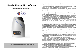 Manual de uso Artrom HU-5710A Humidificador