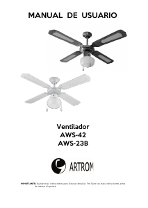 Manual de uso Artrom AWS-42 Ventilador de techo