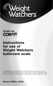 Manual Conair WW68 Weight Watchers Scale