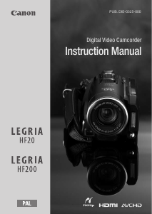 Manual Canon LEGRIA HF 20 Camcorder