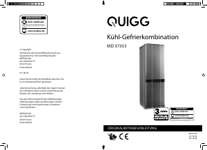 Bedienungsanleitung Quigg MD 37353 Kühl-gefrierkombination