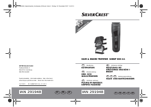 Vadovas SilverCrest SHBSP 800 A1 Plaukų kirpimo mašinėlė