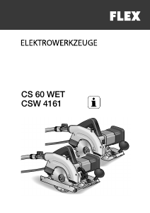 Mode d’emploi Flex CS 60 WET Scie circulaire