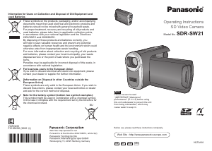 Manual Panasonic SDR-SW21 Camcorder