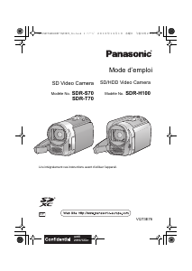 Mode d’emploi Panasonic SDR-S70EF Caméscope