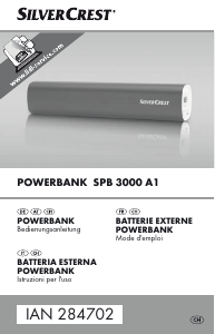 Manuale SilverCrest SPB 3000 A1 Caricatore portatile