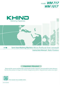 Manual Khind WM1017 Washing Machine