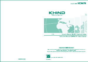 Manual Khind VC9678 Vacuum Cleaner