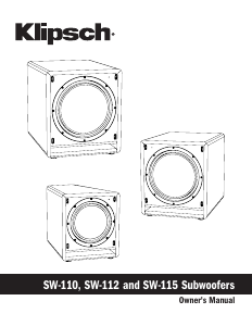 说明书 KlipschSW-110低音炮