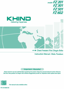 Manual Khind FZ602 Freezer