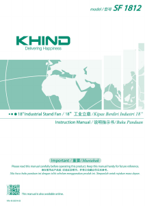 Manual Khind SF1812 Fan