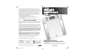 Handleiding Conair WW44Y Weight Watchers Weegschaal