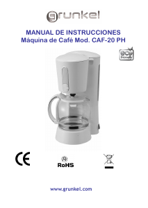 Manual de uso Grunkel CAF-20PH Máquina de café