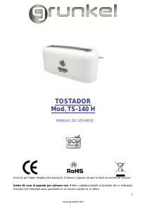 Manual Grunkel TS-140H Toaster