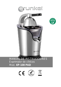 Manual Grunkel XP-100 PAD Citrus Juicer