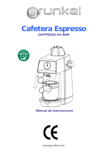 Manual de uso Grunkel CAFPRESO-H5 BAR Máquina de café espresso