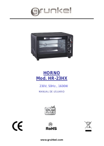 Manual de uso Grunkel HR-23HB Horno