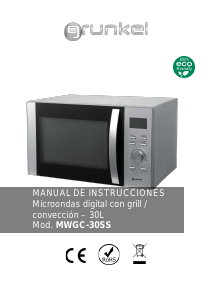 Manual de uso Grunkel MWGC-30SS Microondas