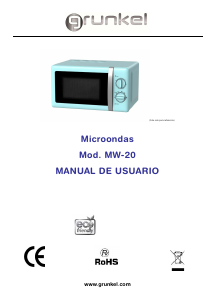Manual de uso Grunkel MW-20GRS Microondas