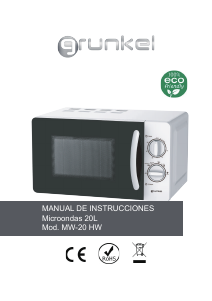 Manual de uso Grunkel MW-20HW Microondas