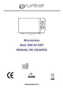 Manual de uso Grunkel MW-20ESP Microondas