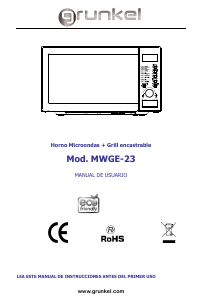 Manual de uso Grunkel MWG-23W15 Microondas