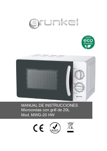 Manual de uso Grunkel MWG-20 HW Microondas