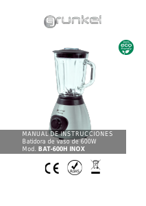 Manual de uso Grunkel BAT-600H INOX Batidora