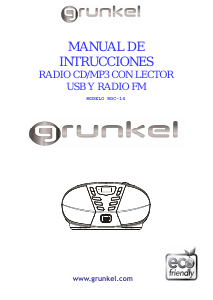 Manual de uso Grunkel RCD-14RN Set de estéreo