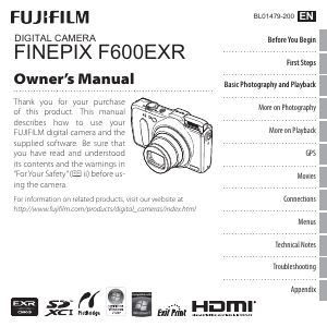 Manual Fujifilm FinePix F600EXR Digital Camera