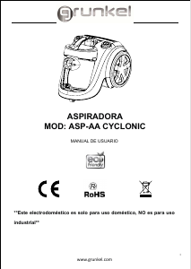 Manual de uso Grunkel ASP-AA Cyclonic Aspirador