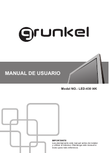 Manual de uso Grunkel LED-430 I4K Televisor de LED