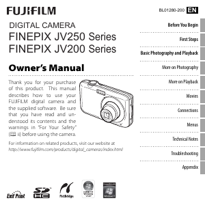 Manual Fujifilm FinePix JV200 Digital Camera