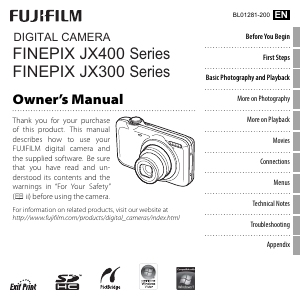 Manual Fujifilm FinePix JX300 Digital Camera