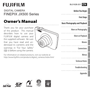 Manual Fujifilm FinePix JX500 Digital Camera