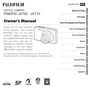 Handleiding Fujifilm FinePix JX700 Digitale camera