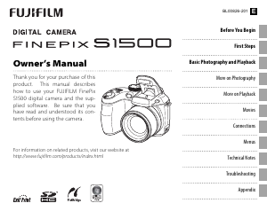 Manual Fujifilm FinePix S1500 Digital Camera