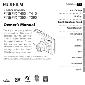 Manual Fujifilm FinePix T400 Digital Camera