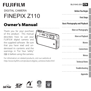 Manual Fujifilm FinePix Z110 Digital Camera